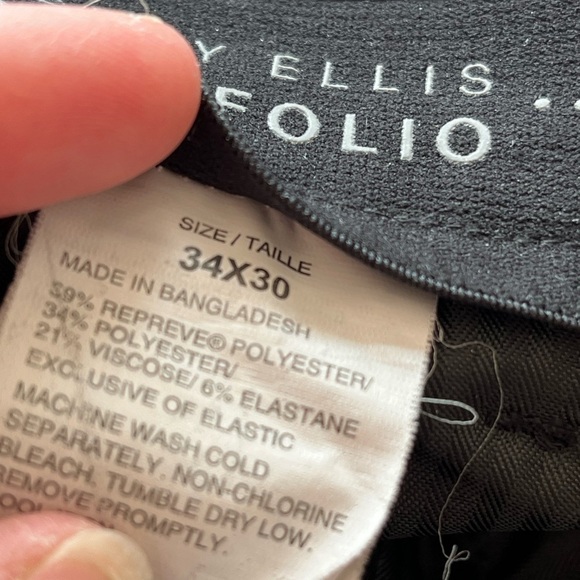 Perry Ellis Portfolio black dress pants size 34 - Picture 5 of 7